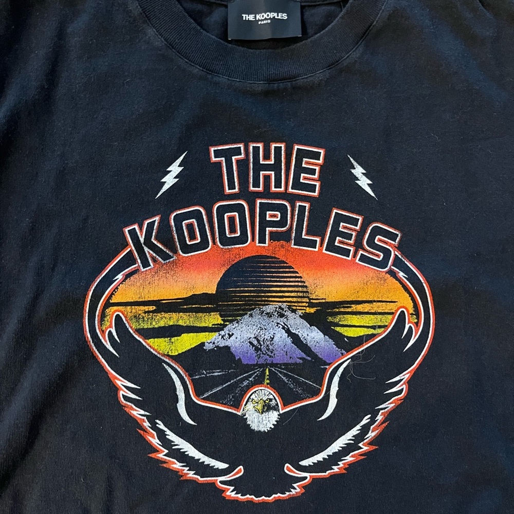 The Kooples Black T-Shirt with Sunset Graphic - Picture 6 of 8